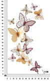 Pannello Da Muro Butterflies Oro/Bordeaux C cm 59,5x4x111,5 (5)