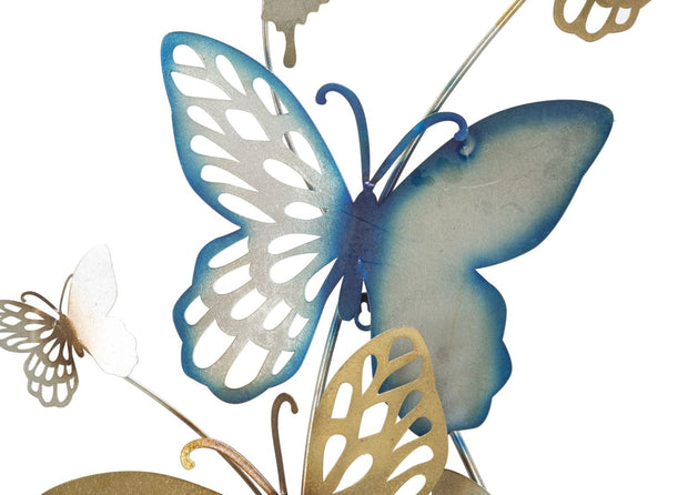 Pannello Da Muro Butterflies Oro/Celeste C cm 59,5x4x111,5 (4)