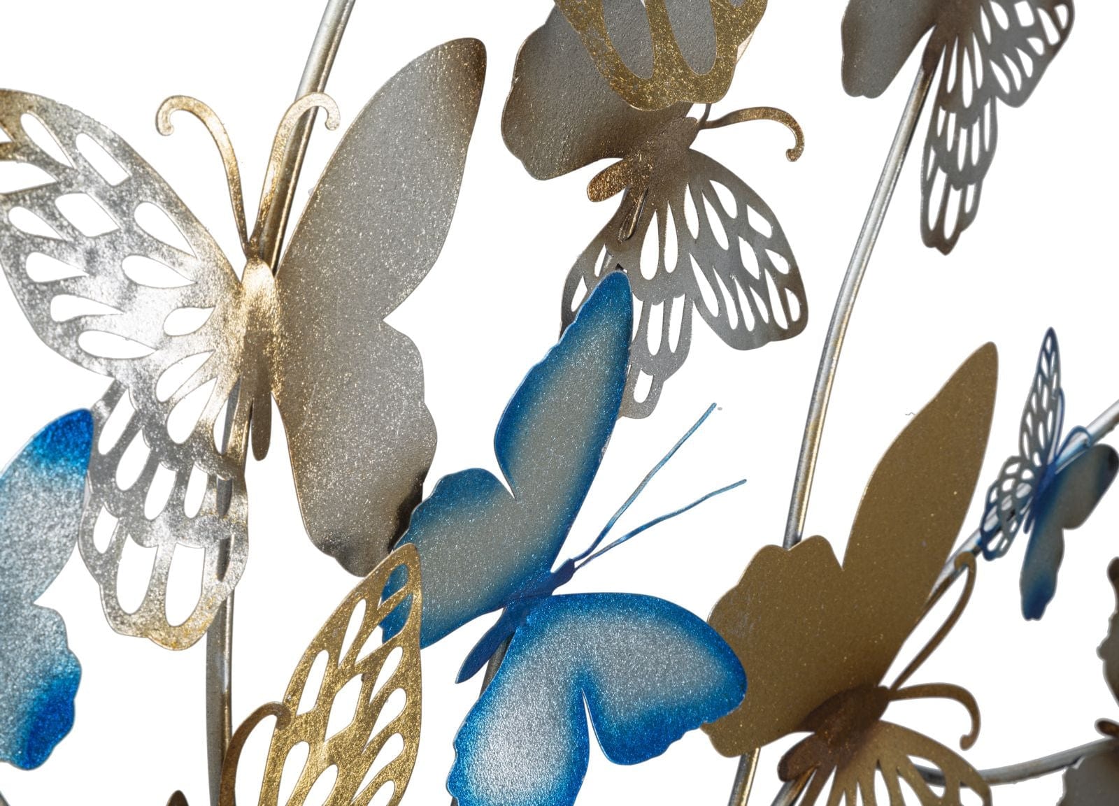 Pannello Da Muro Butterflies Oro/Celeste cm 132x3,5x95,5 (2)
