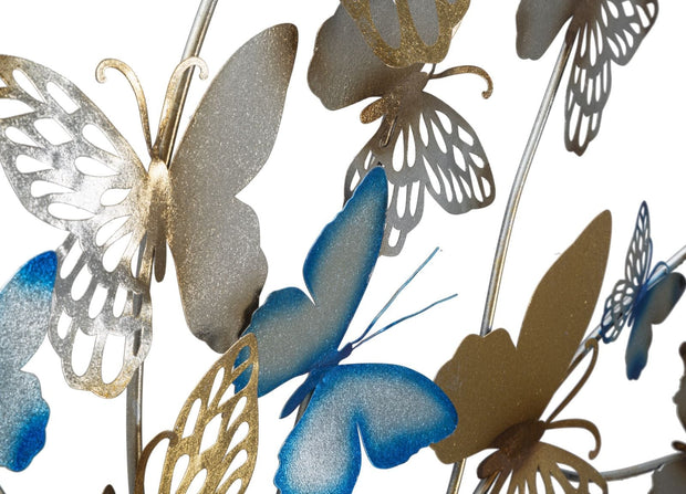 Pannello Da Muro Butterflies Oro/Celeste cm 132x3,5x95,5 (2)