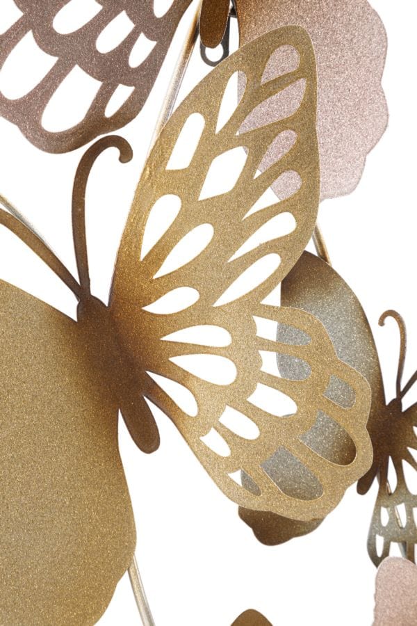 Pannello Da Muro Butterflies Oro/Rosa C cm 59,5x4x111,5 (1)