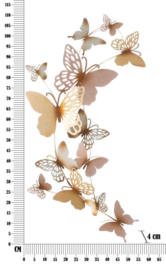 Pannello Da Muro Butterflies Oro/Rosa C cm 59,5x4x111,5 (5)