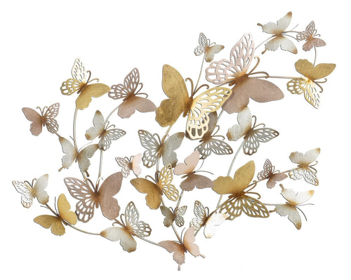 Pannello Da Muro Butterflies Oro/Rosa cm 132x3,5x95,5