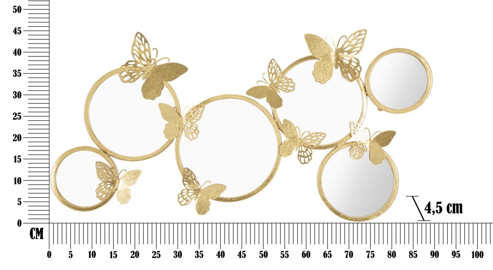 Pannello Da Muro Butterly Mirror cm 89,5x4,5x45,5 (5)