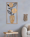 Pannello Da Muro In Ferro E Legno Vaso cm 40x3,5x80 (4)