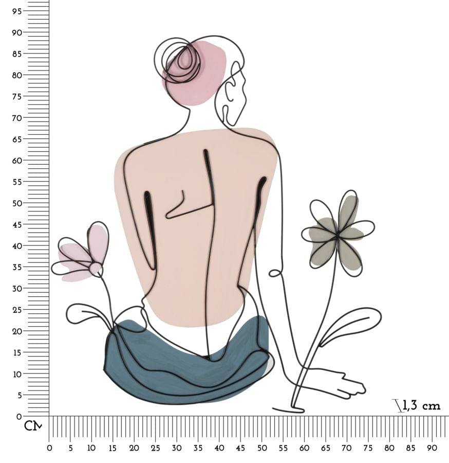 Pannello Da Muro Lady W/Flower cm 80x1,3x90 (5)