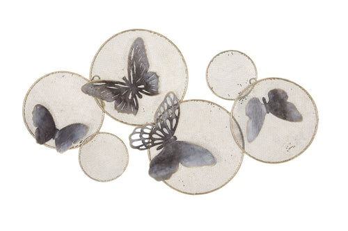 Pannello In Ferro Butterfly Dark cm 66x5x38