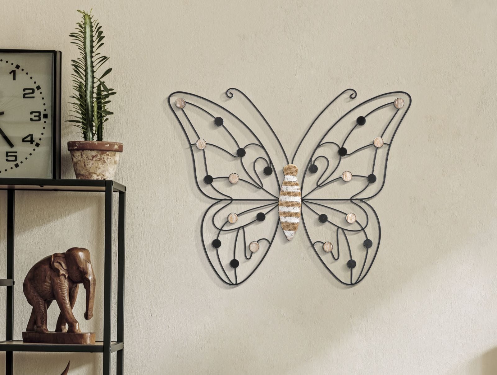 Pannello In Ferro E Legno Butterfly cm 39,5x1,5x33,5 (4)