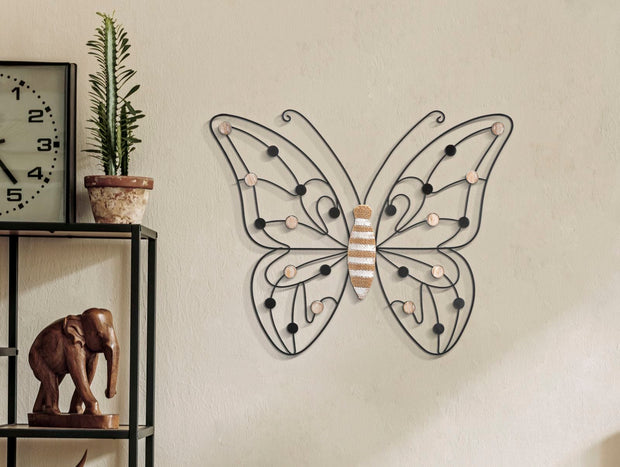 Pannello In Ferro E Legno Butterfly cm 39,5x1,5x33,5 (4)