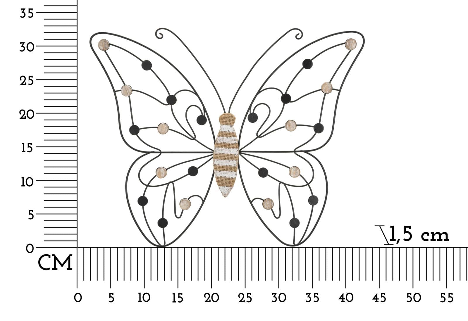 Pannello In Ferro E Legno Butterfly cm 39,5x1,5x33,5 (5)