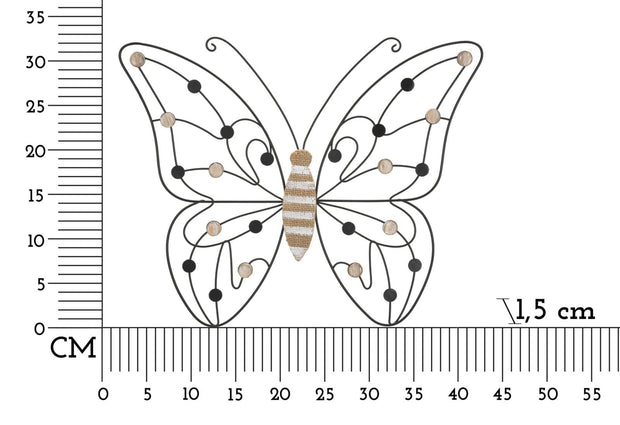 Pannello In Ferro E Legno Butterfly cm 39,5x1,5x33,5 (5)