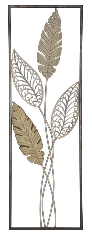 Pannello In Ferro E Legno Foglie -A- cm 30,5x1,90x91