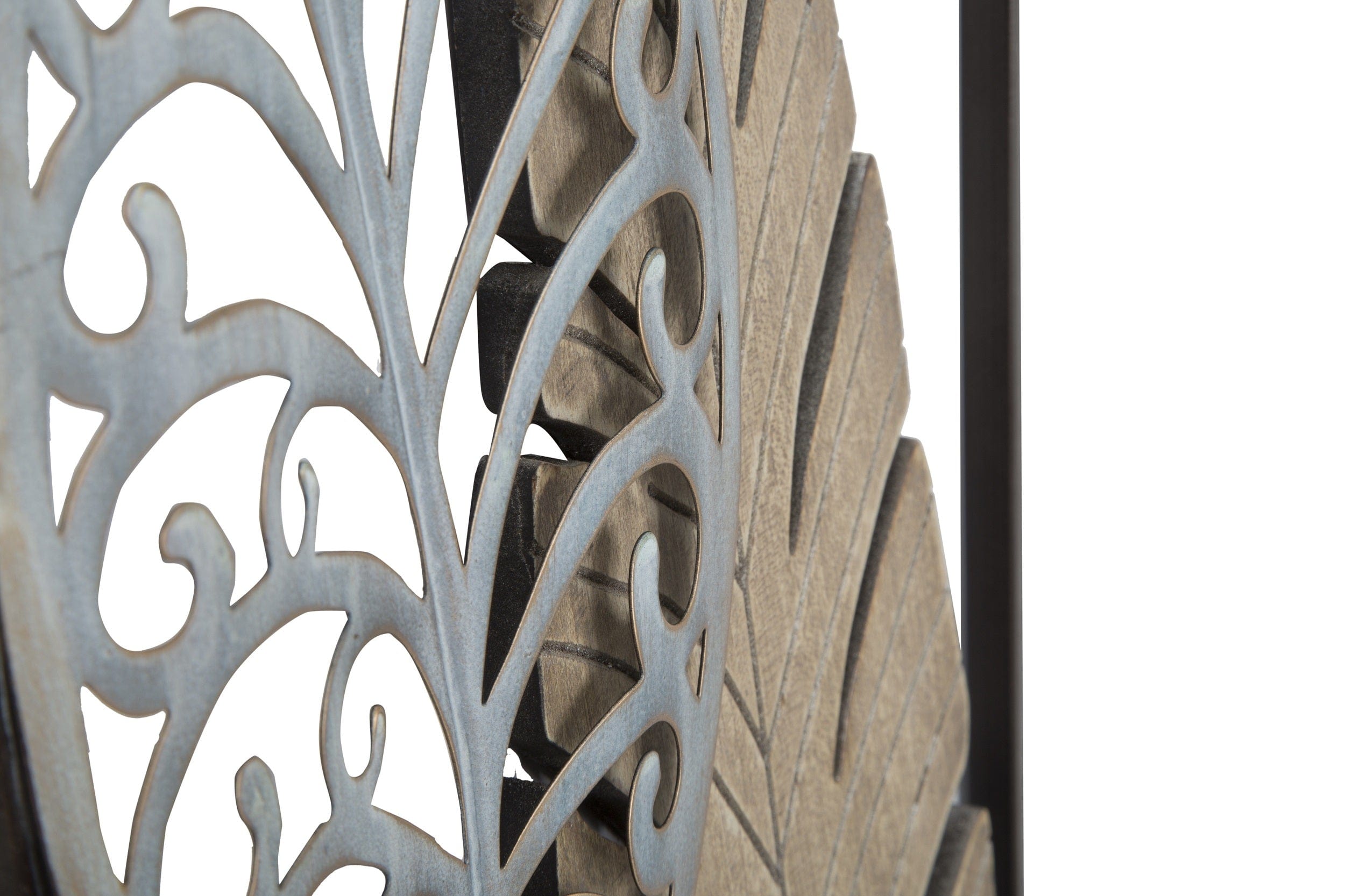Pannello In Ferro E Legno Foglie -B- cm 30,5x2,5x99,5 (5)