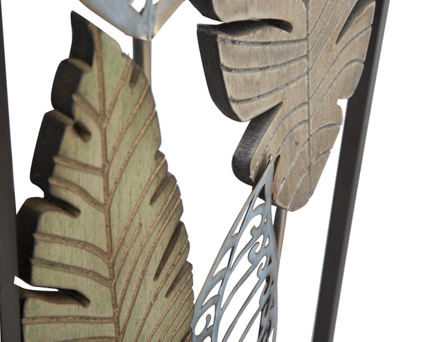 Pannello In Ferro E Legno Foglie -B- cm 30,5x2,5x99,5 (6)