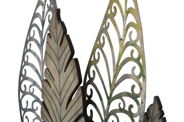 Pannello In Ferro E Legno Foglie -C- cm 75x2,5x87 (7)