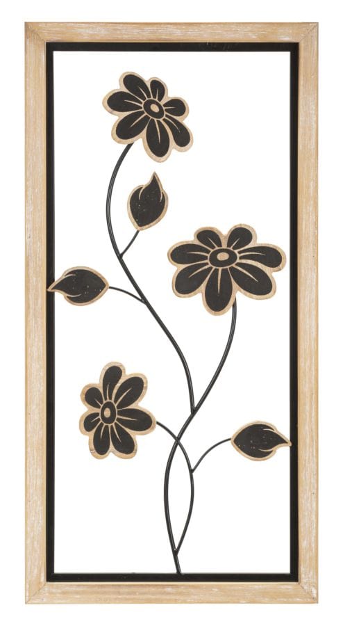 Pannello In Ferro E Legno Girish -B- cm 30x2,5x60