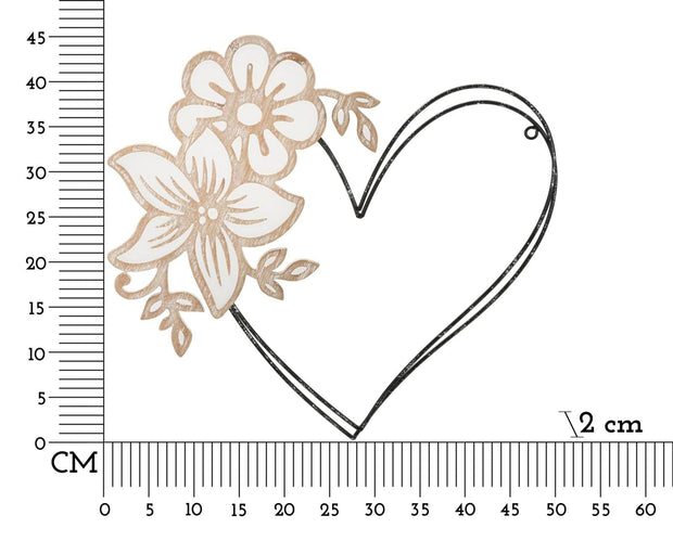 Pannello In Ferro E Legno Heart cm 50x2x45 (5)