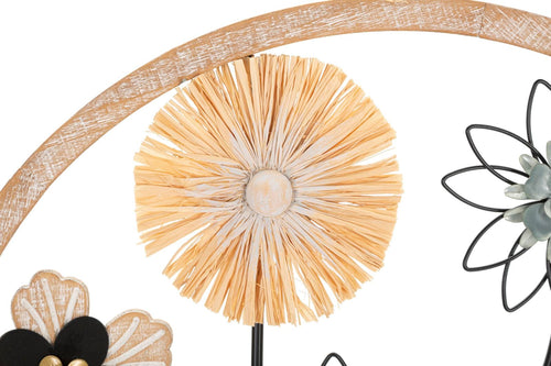 Pannello In Ferro E Legno Raffia cm Ø 50x3 (1)