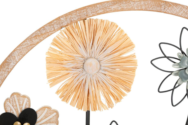 Pannello In Ferro E Legno Raffia cm Ø 50x3 (1)