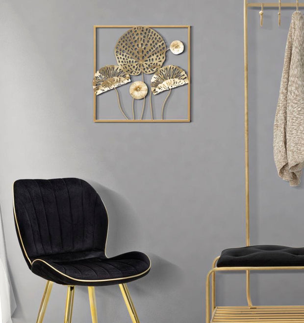Pannello In Ferro Gold Flowers cm 50x5x50 (4)