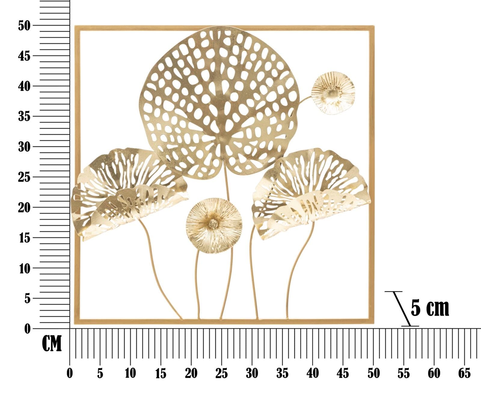 Pannello In Ferro Gold Flowers cm 50x5x50 (5)