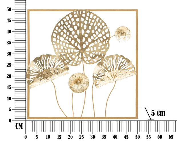 Pannello In Ferro Gold Flowers cm 50x5x50 (5)