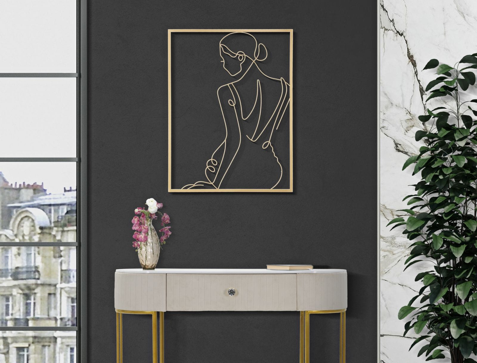 Pannello In Ferro Gold Woman cm 60x1x80 (4)