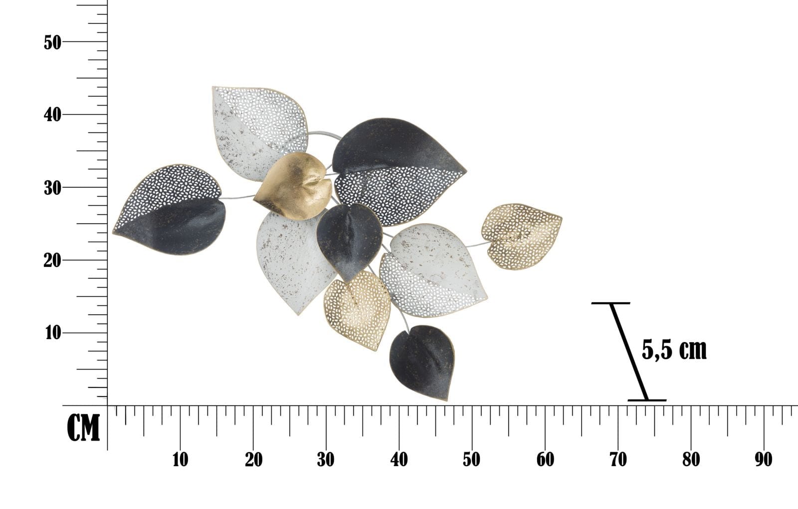 Pannello In Ferro Half Leaf -B- cm 62,5x5,5x40 (6)