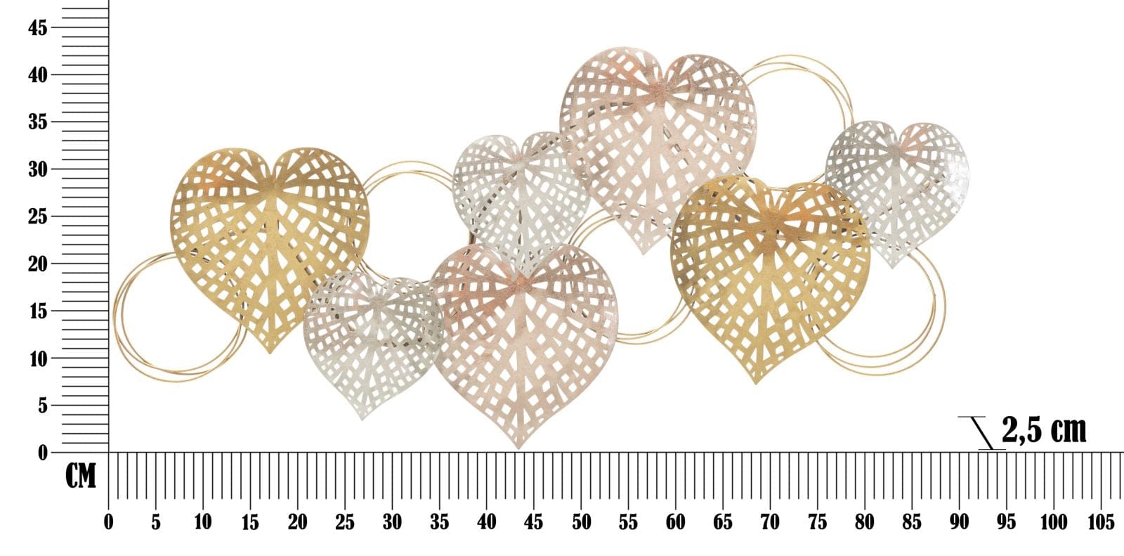 Pannello In Ferro Hearts cm 91x2,5x39,5 (5)