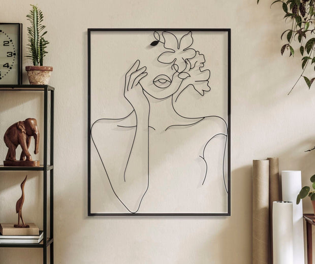 Pannello In Ferro Woman With Flowers cm 60x1x80 (4)