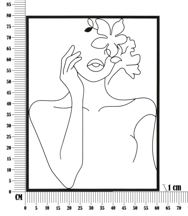 Pannello In Ferro Woman With Flowers cm 60x1x80 (5)