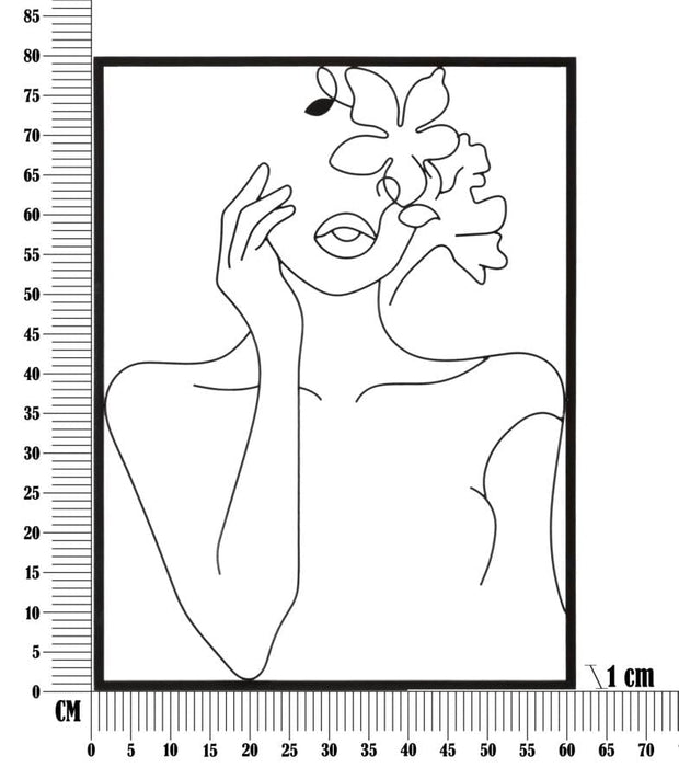 Pannello In Ferro Woman With Flowers cm 60x1x80 (5)