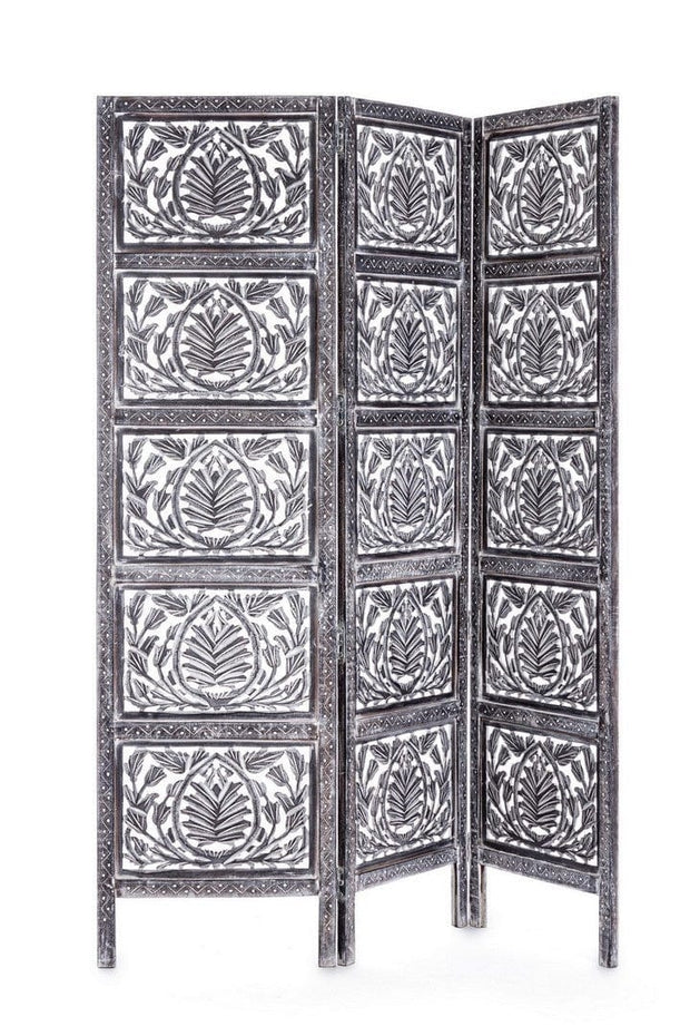 Bizzotto Paravento 3 pannelli Darika Antique Grigio