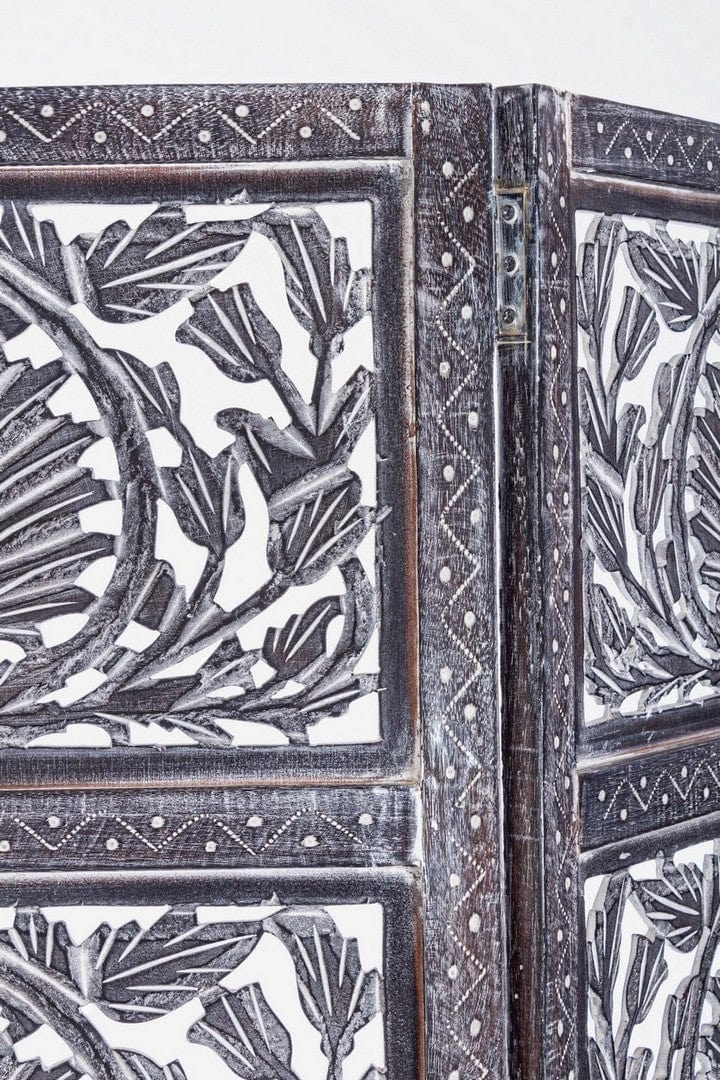 Bizzotto Paravento 3 pannelli Darika Antique Grigio