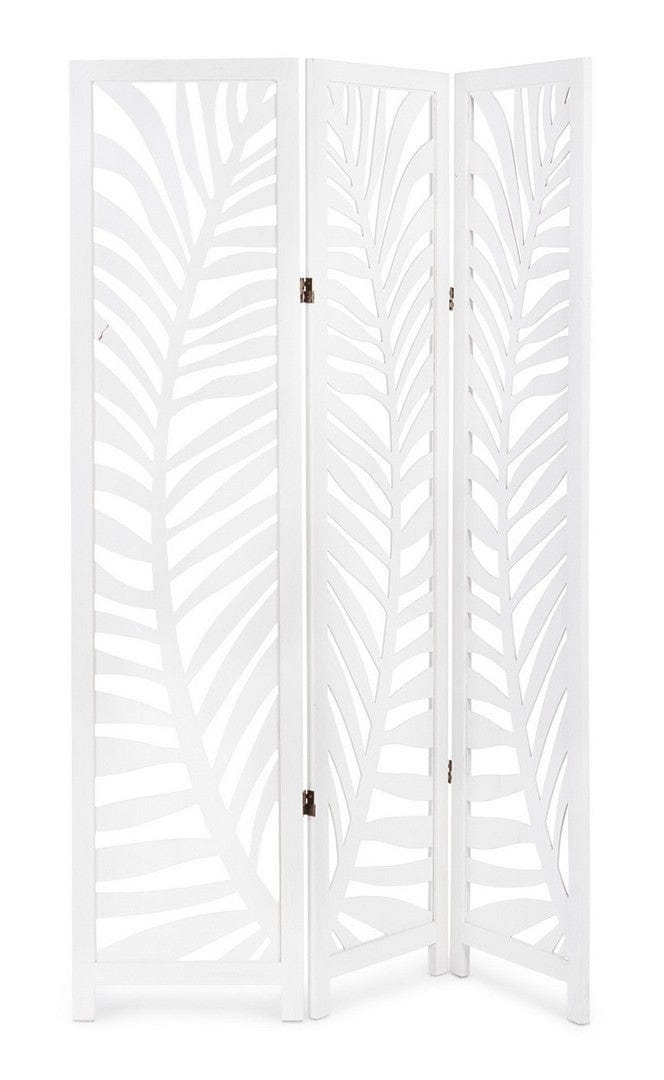Bizzotto Paravento 3 pannelli Fern Bianco