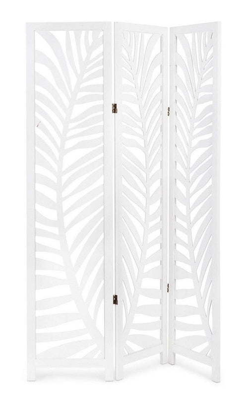 Bizzotto Paravento 3 pannelli Fern Bianco
