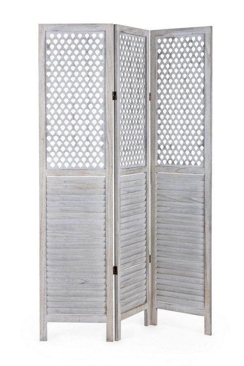 Bizzotto Paravento 3 pannelli Hole Antique Grigio
