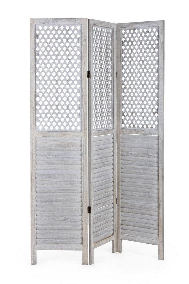 Bizzotto Paravento 3 pannelli Hole Antique Grigio