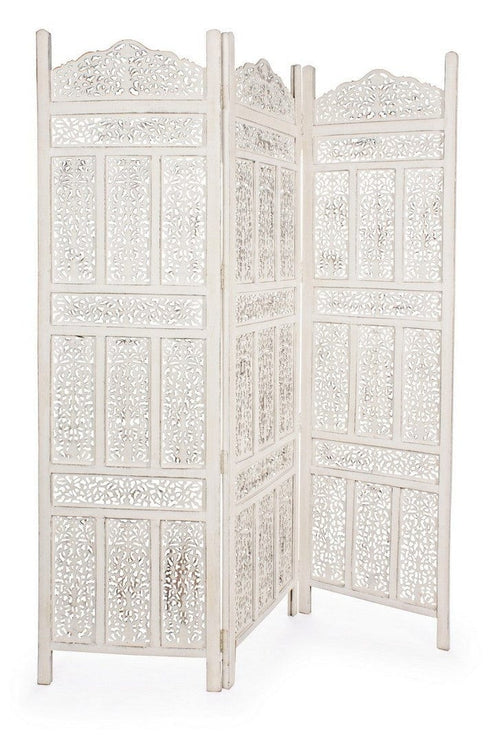 Bizzotto Paravento 3 pannelli Kartic Antique Bianco