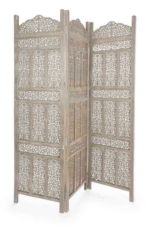 Bizzotto Paravento 3 pannelli Kartic Antique Grigio