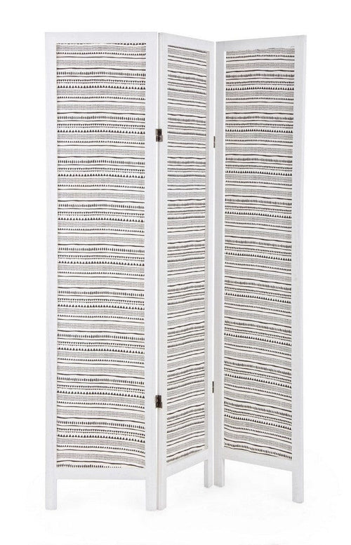 Bizzotto Paravento 3 pannelli Pattern Bianco