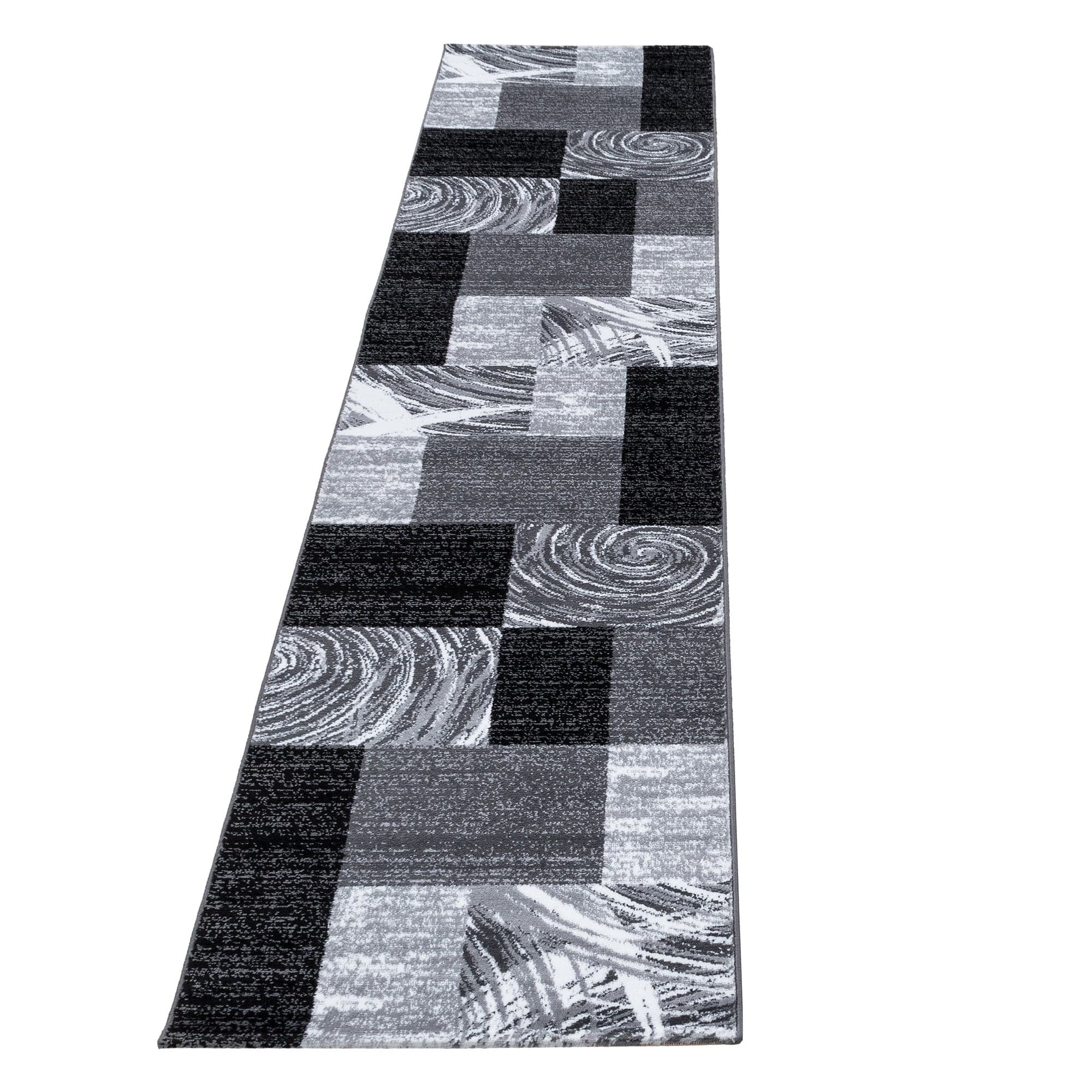 Passatoia Parma 9220 Abstract Checkered Nero & AYYTPCH-PARMA9220BLACK-TRAVERSA