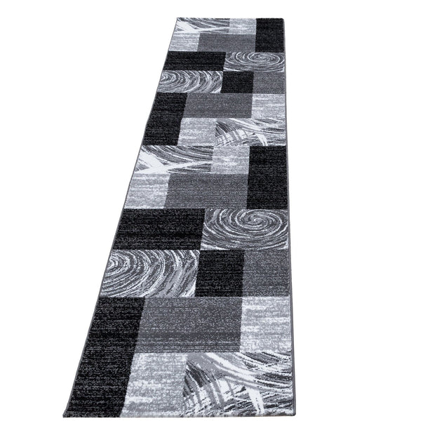 Passatoia Parma 9220 Abstract Checkered Nero & AYYTPCH-PARMA9220BLACK-TRAVERSA