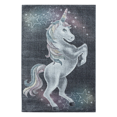 Passatoia per bambini Funny 2102 Unicorn Grigio & AYYTPCH-FUNNY2102GREY-TRAVERSA