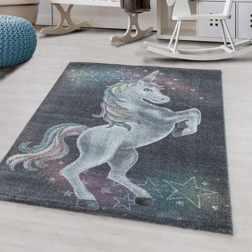 Passatoia per bambini Funny 2102 Unicorn Grigio (1)