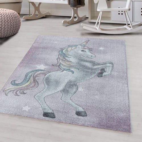 Passatoia per bambini Funny 2102 Unicorn Violetto (1)
