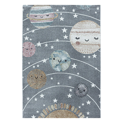 Passatoia per bambini Funny 2105 Planet Space Grigio & AYYTPCH-FUNNY2105GREY-TRAVERSA