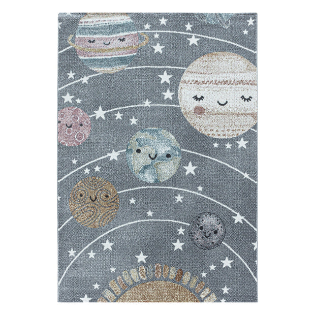 Passatoia per bambini Funny 2105 Planet Space Grigio & AYYTPCH-FUNNY2105GREY-TRAVERSA