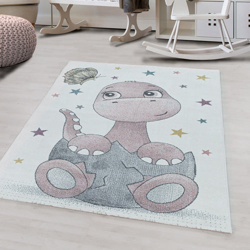 Passatoia per bambini Funny 2106 Dinosaur Rosa (1)