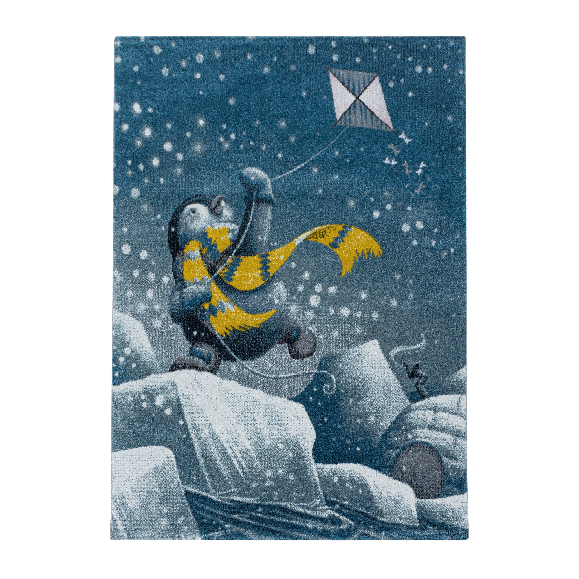 Passatoia per bambini Funny 2110 Penguin Igloo Blu & AYYTPCH-FUNNY2110BLUE-TRAVERSA